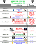 Programme des vacances Avril
